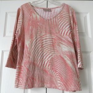Chico's 3/4 Slve Spring Summer Top Chicos size 2 L